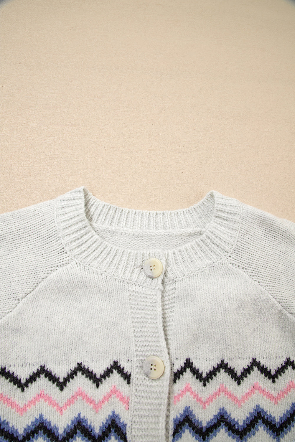 Pink Stripe Geometric Cardigan For Stylish Wear