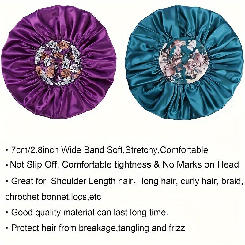 Elegant Floral Satin Shower Cap