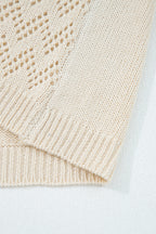 Smoke Gray Knit Open Front Cardigan