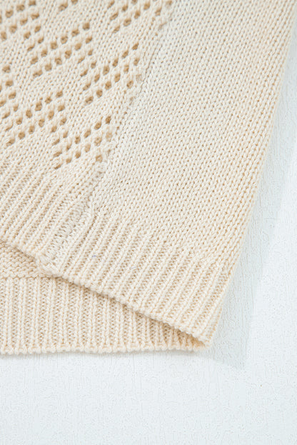 Smoke Gray Knit Open Front Cardigan