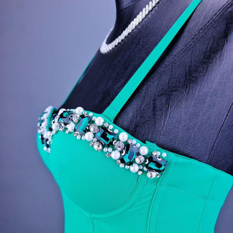 Elegant Vest Corset with Pearl Accents