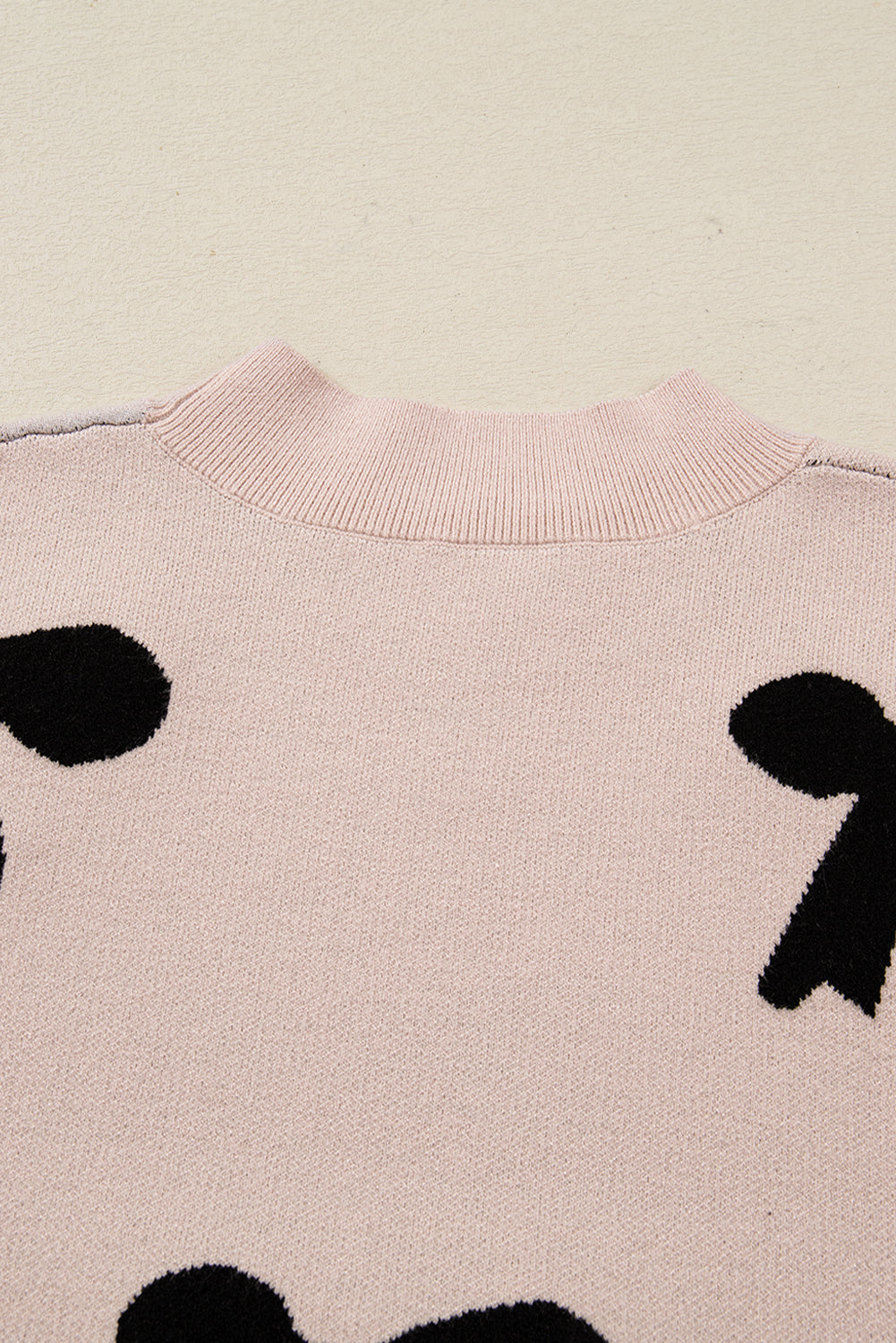 Pearl Embellished Bow Sweater For Chic Style