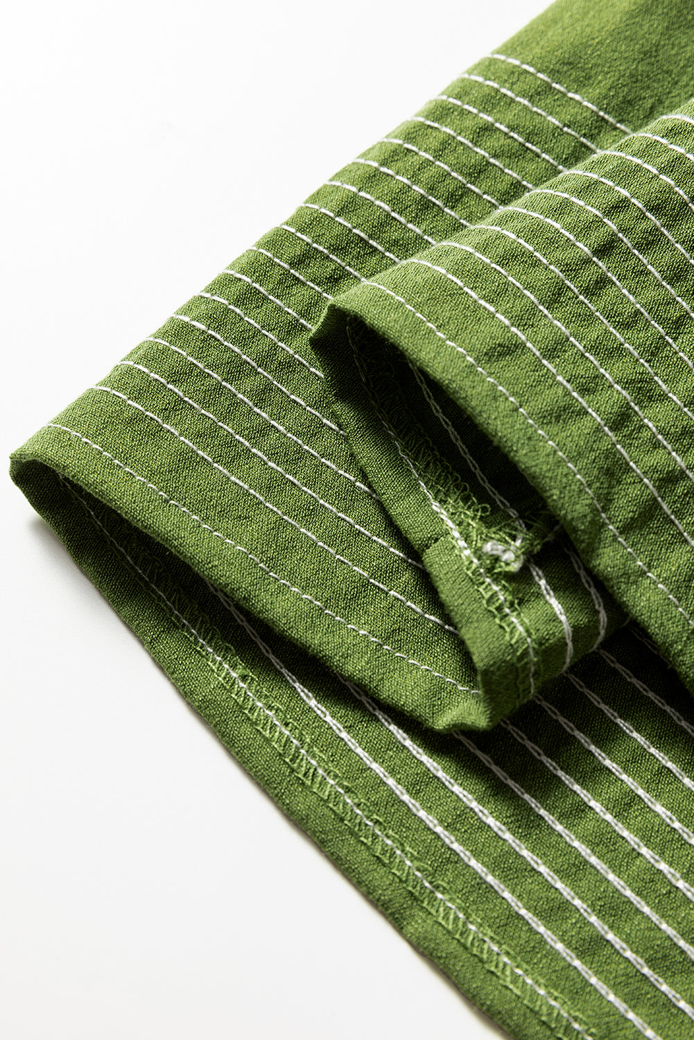 Jungle Green Mini Dress, Flowy Tiered V-Neck