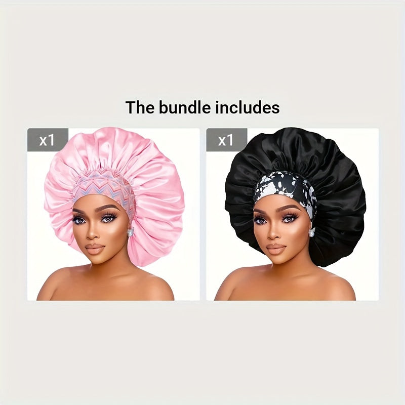 Elegant Floral Satin Shower Cap