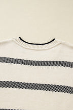 Plus Size Apricot Stripe Sweater