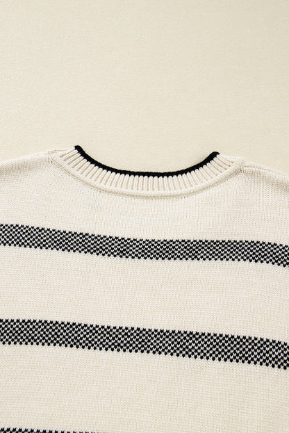 Plus Size Apricot Stripe Sweater