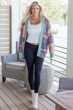 Multicolor Striped Open Front Cardigan