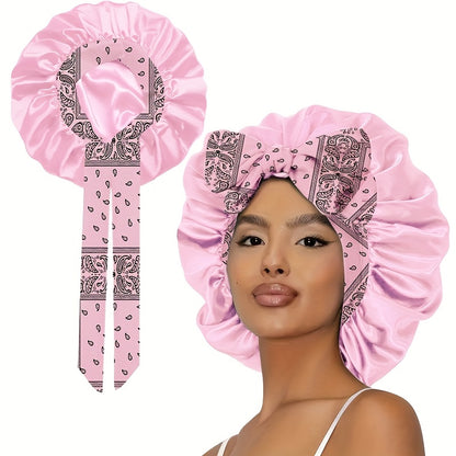 Bohemian Satin Bonnet With Stylish Bow