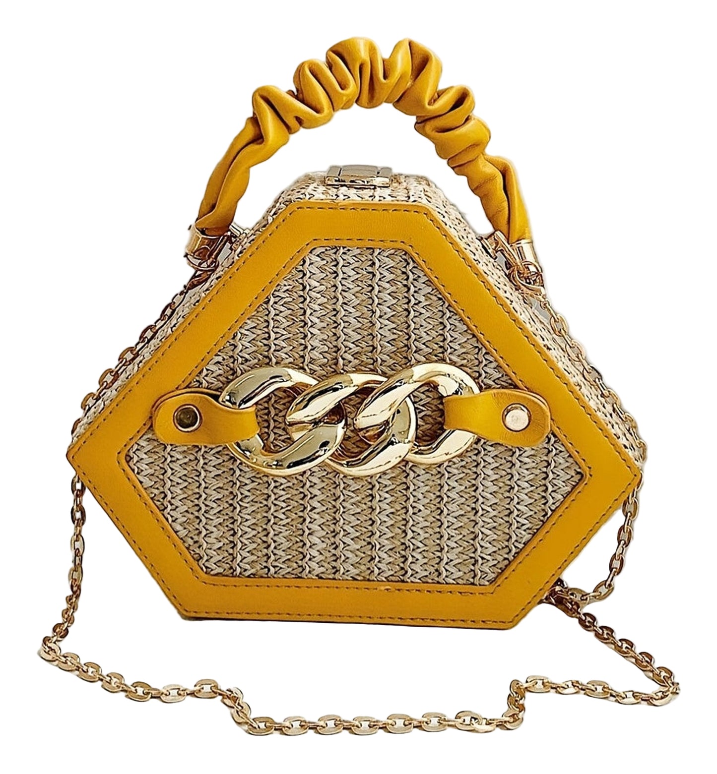 Side View of Stylish Niche Shaped Satchel Bag