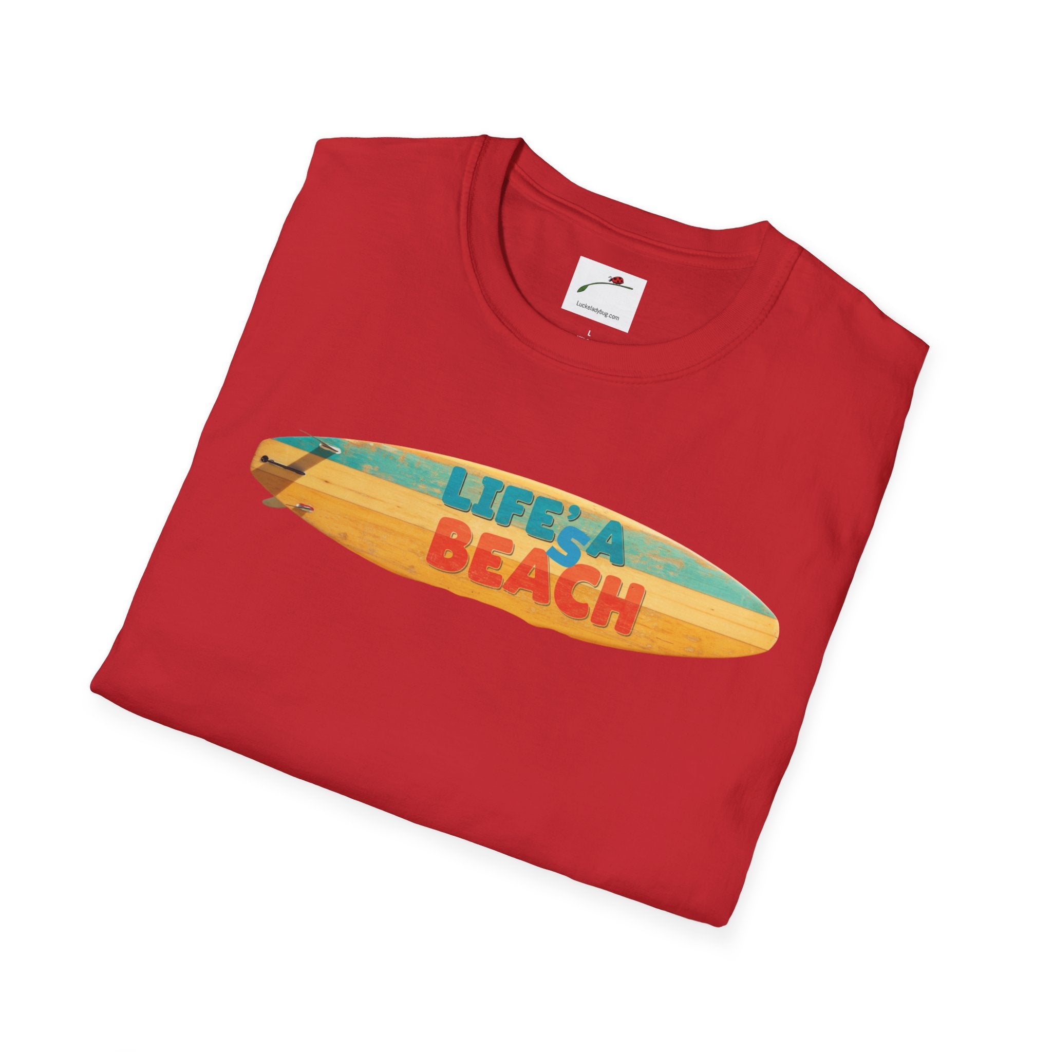 Lifes A Beach Text Stylish Summer Apparel Softstyle T-Shirt