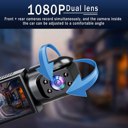 1080p Dual Camera Dash Cam With Night Vision