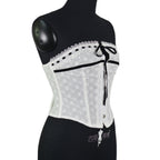White Corset Top with Lace Trim