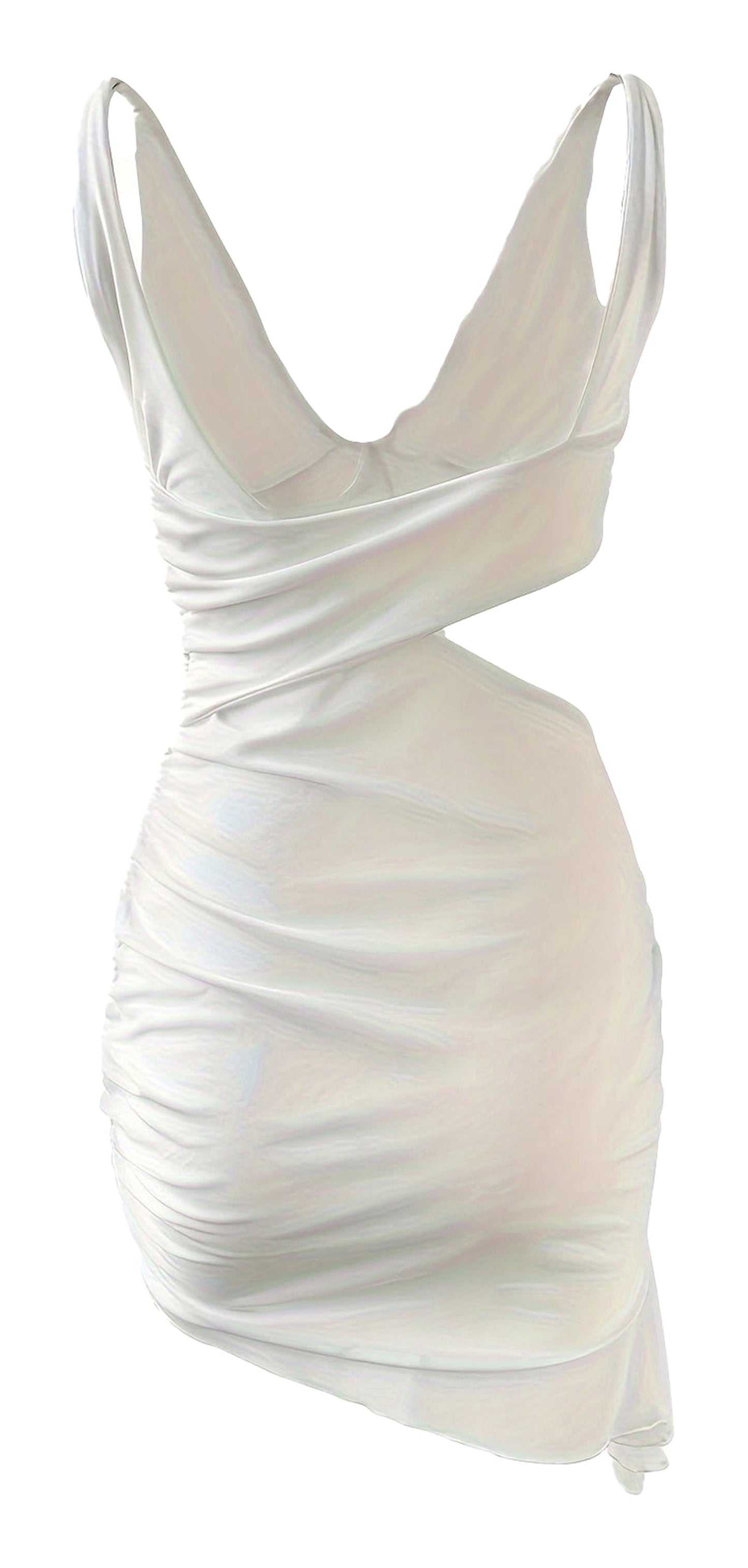 Sexy V-Neck Mini Dress With Ruffle Detail