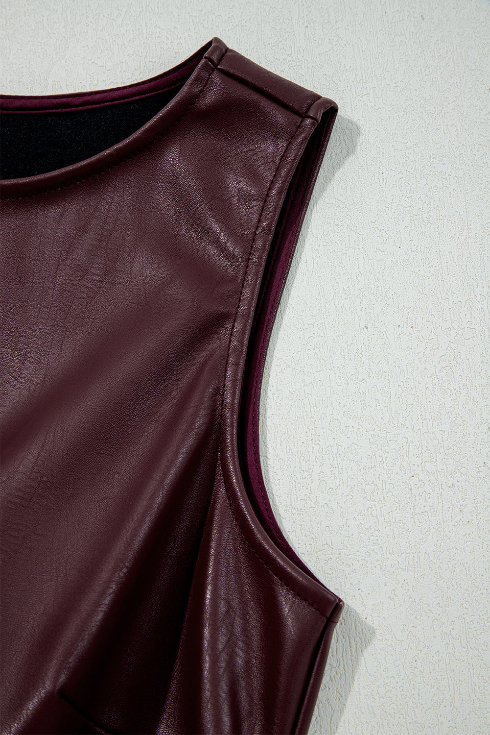Vegan Leather Mini Dress Sleeveless A-Line