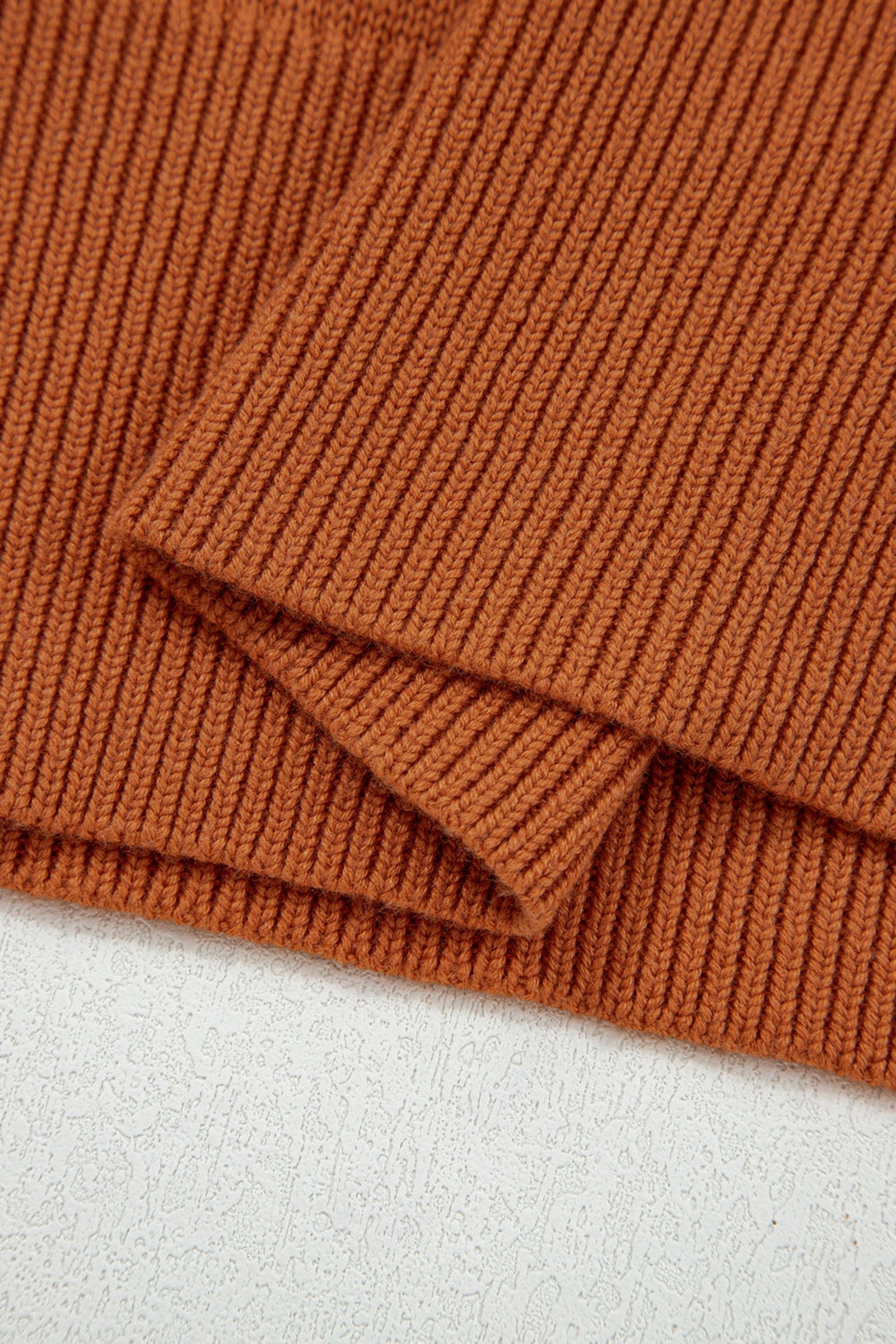 Gold Flame Ribbed Trim Sweater