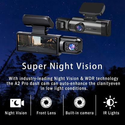 1080p Dual Dash Cam With Night Vision