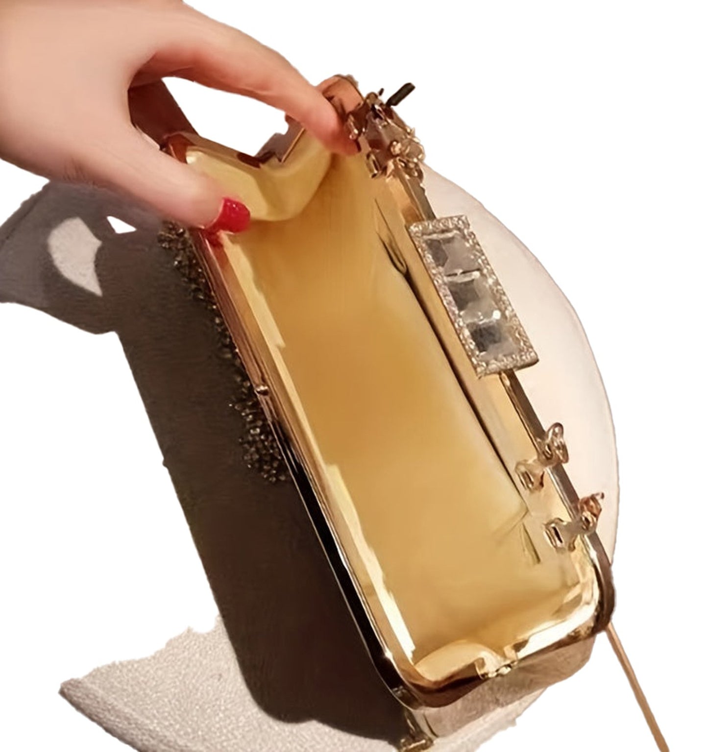 Rhinestone Evening Satchel Bag