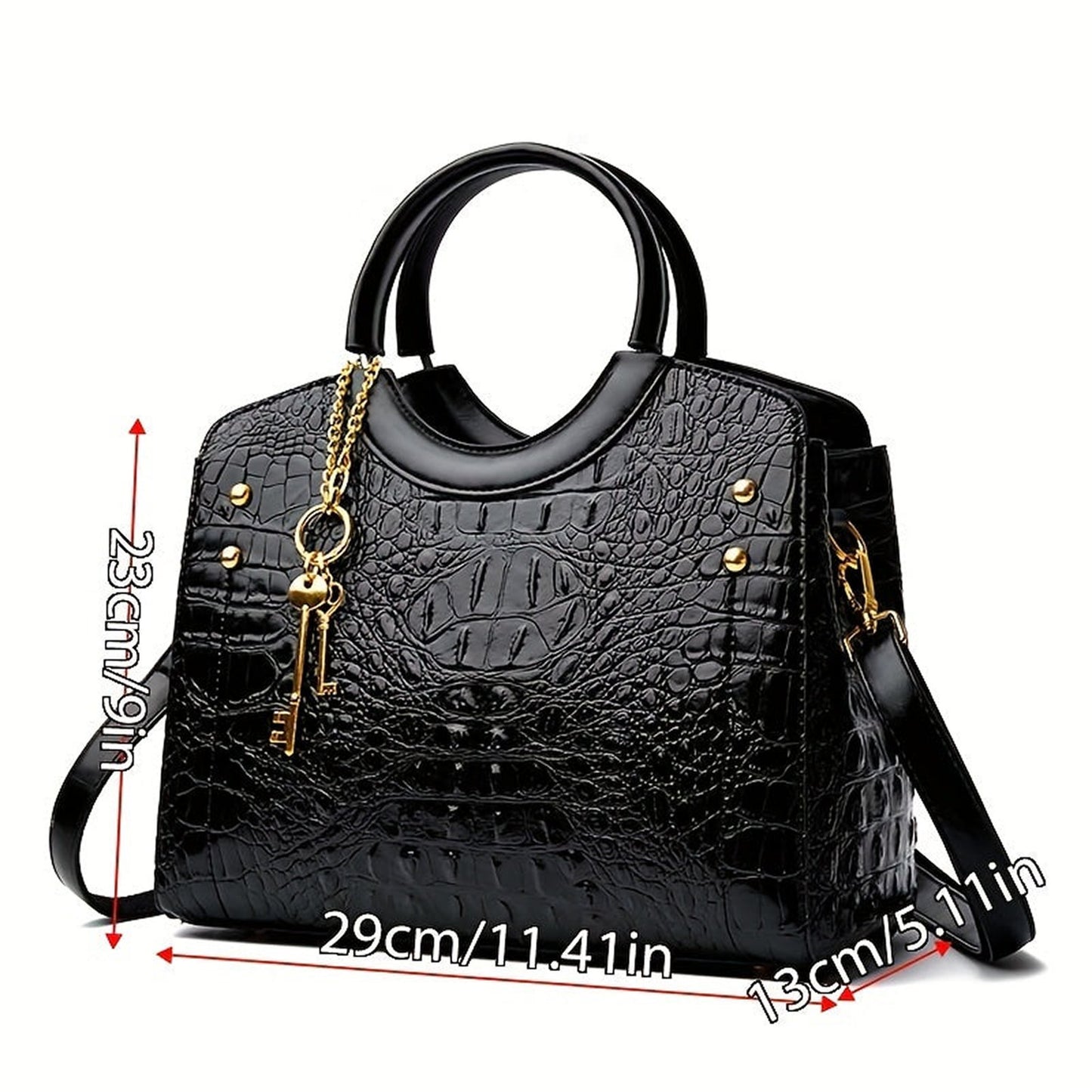 Luxury Crocodile Pattern Handbag Satchel