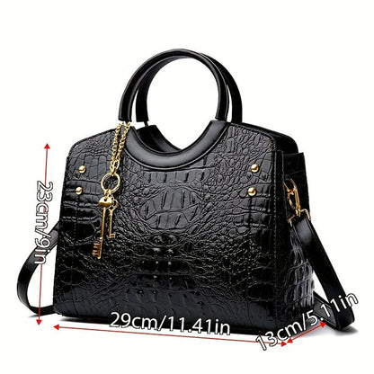 Luxury Crocodile Pattern Handbag Satchel
