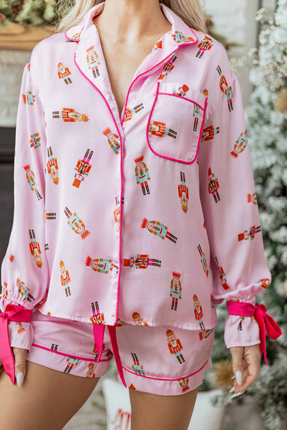 Pink Nutcracker Pajama Set For Cozy Nights