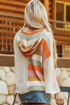 Beige Oversized Colorblock Sweater