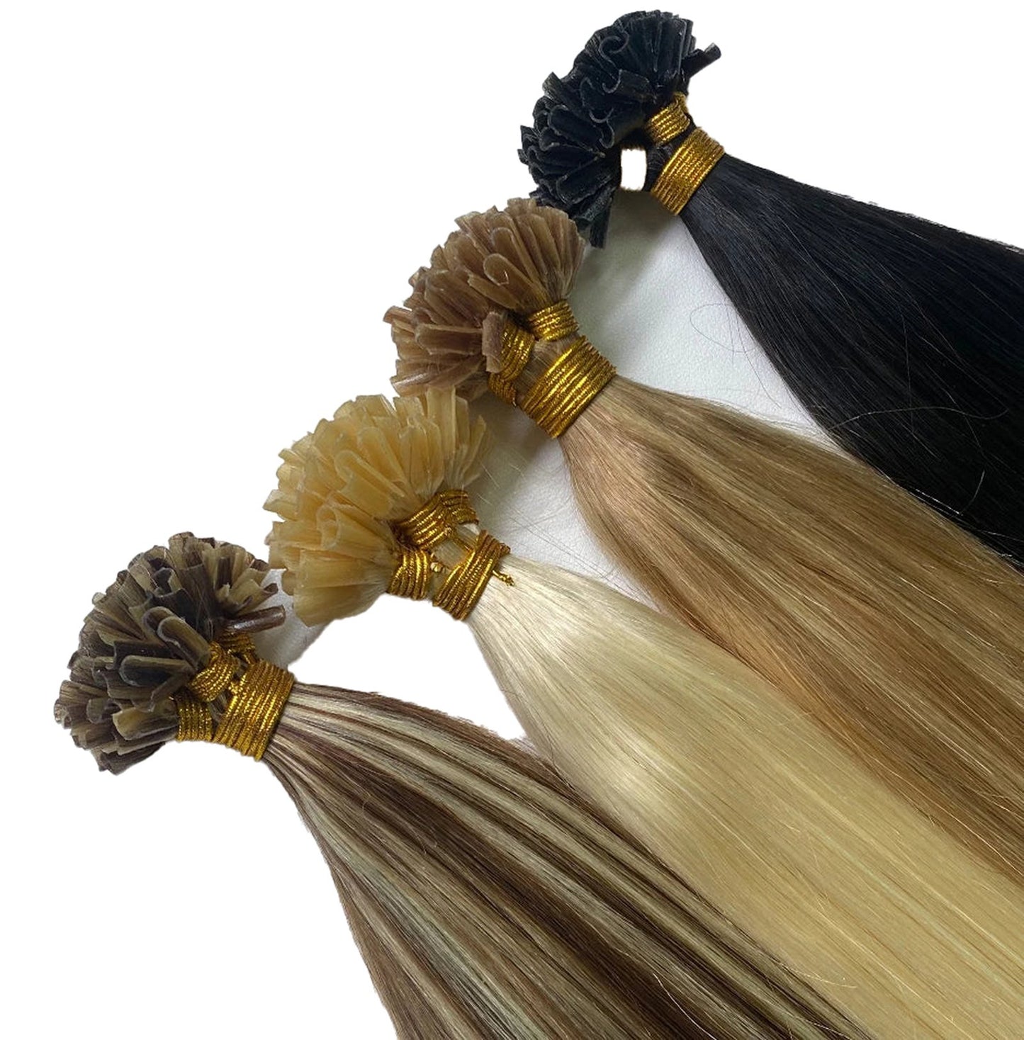 U tip hair extensions human hair in various shades including blonde, brown, and black for stylish versatility