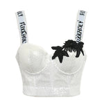 Corset Boned Sequin Top for Stylish Wear