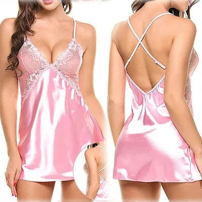 Babydoll Lingerie in Satin Red