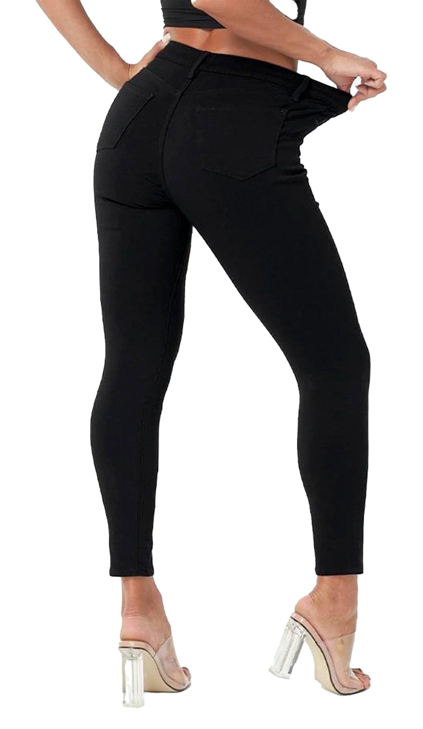 Womens Black High Waist Skinny Jeans