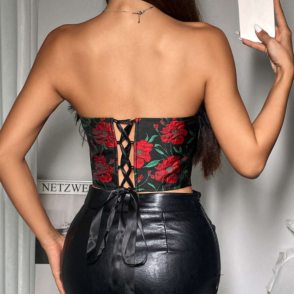 Floral Spaghetti Strap Tank Top