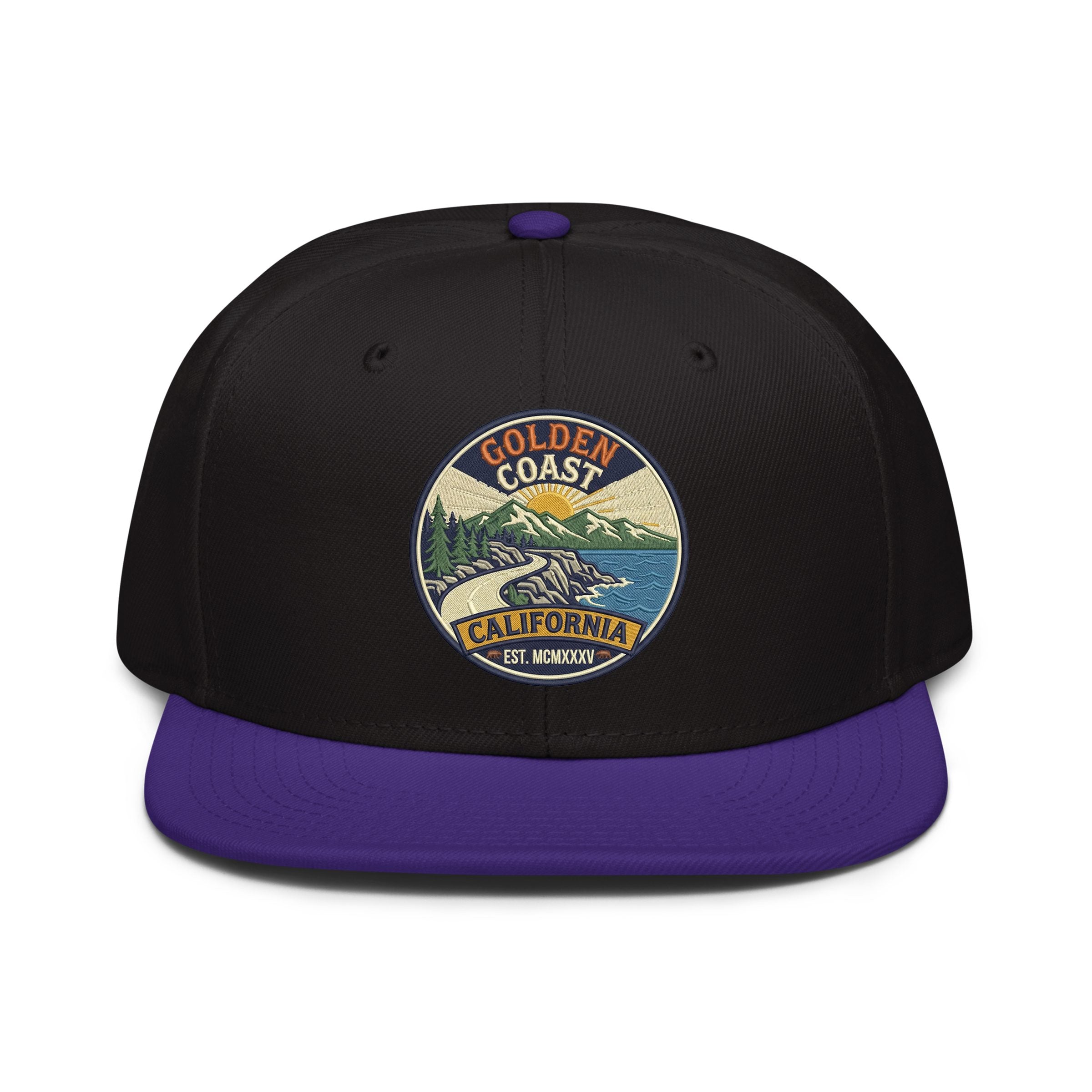 California Embroidered Snapback Hat - Classic Flat Brim Cap