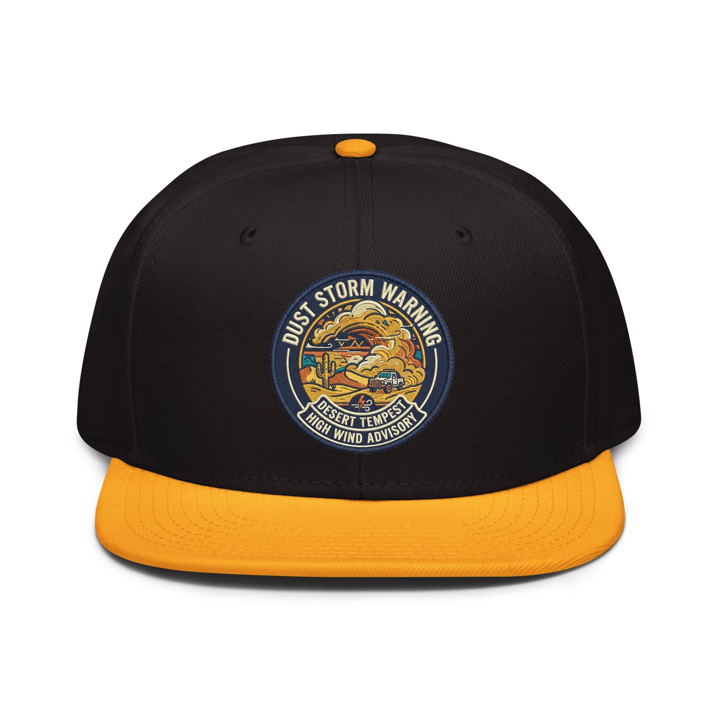 Dust Storm Warning Embroidered Snapback Hat