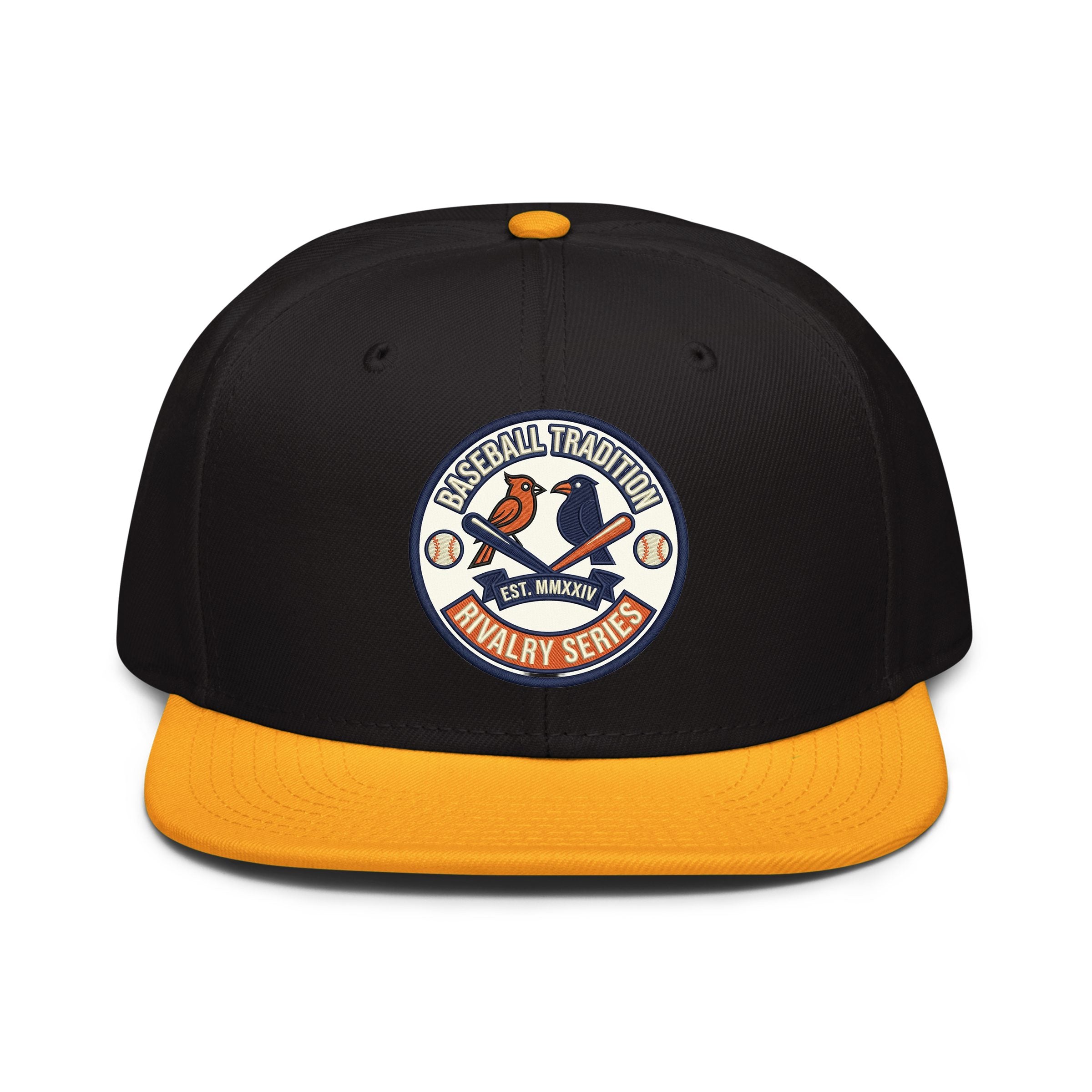 Yankees vs Orioles Embroidered Snapback Hat - Rivalry Collection Flat Brim Cap