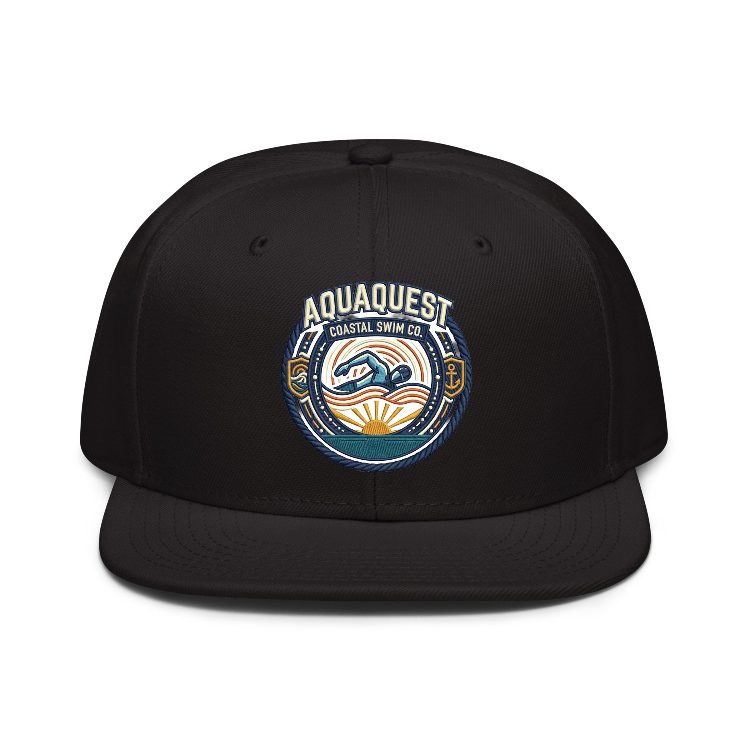 Swimming Embroidered Snapback Hat
