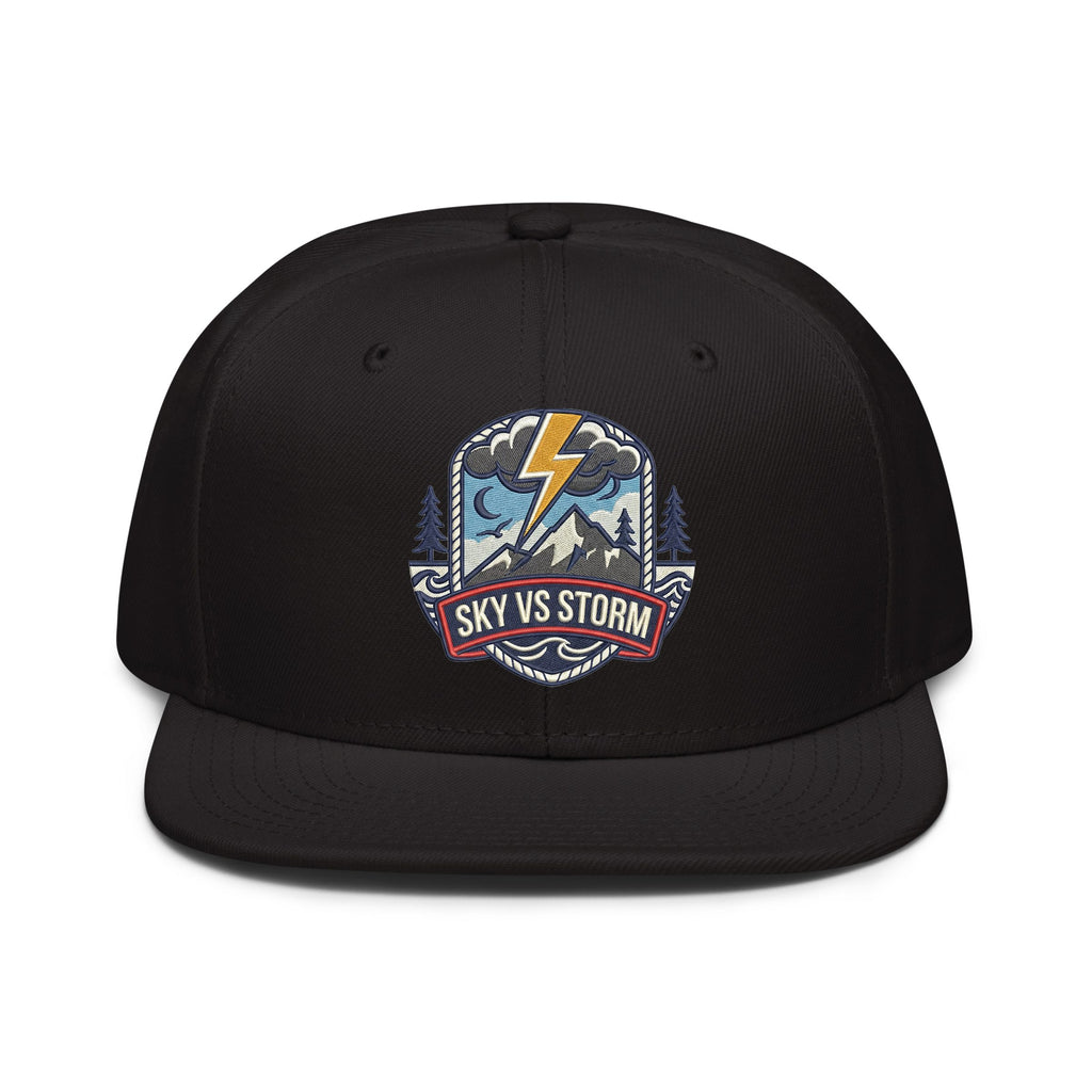 Sky vs Storm Embroidered Snapback Hat - Premium Woven Cap