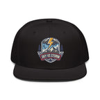 Sky vs Storm Embroidered Snapback Hat - Premium Woven Cap