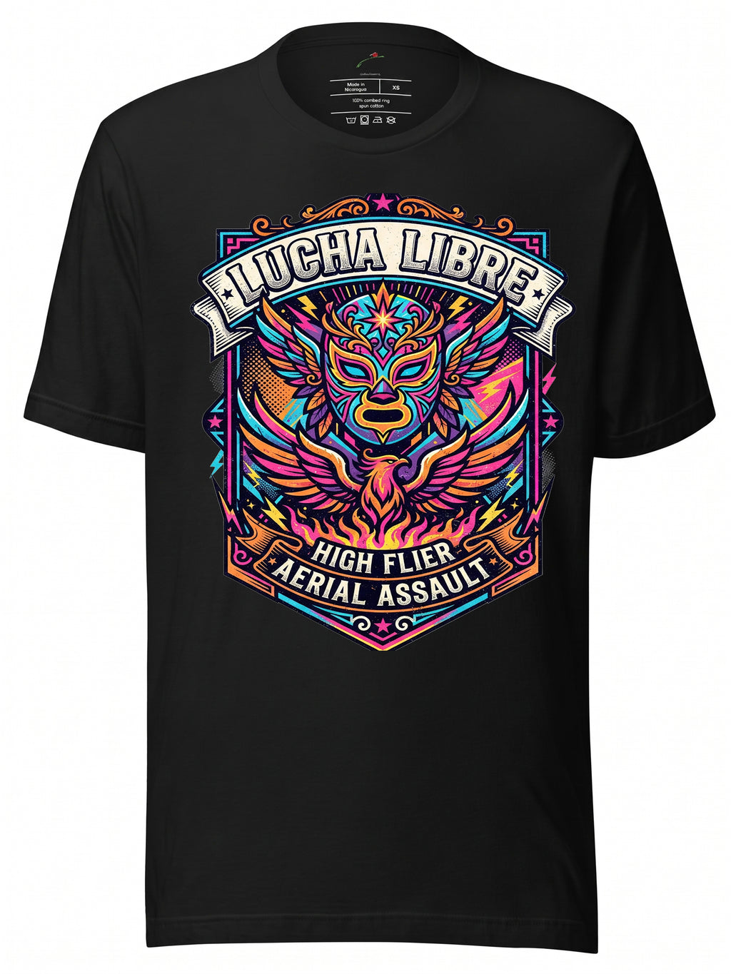 Rey Fenix Graphic Tee | High-Flyer Lucha Style Cotton Shirt
