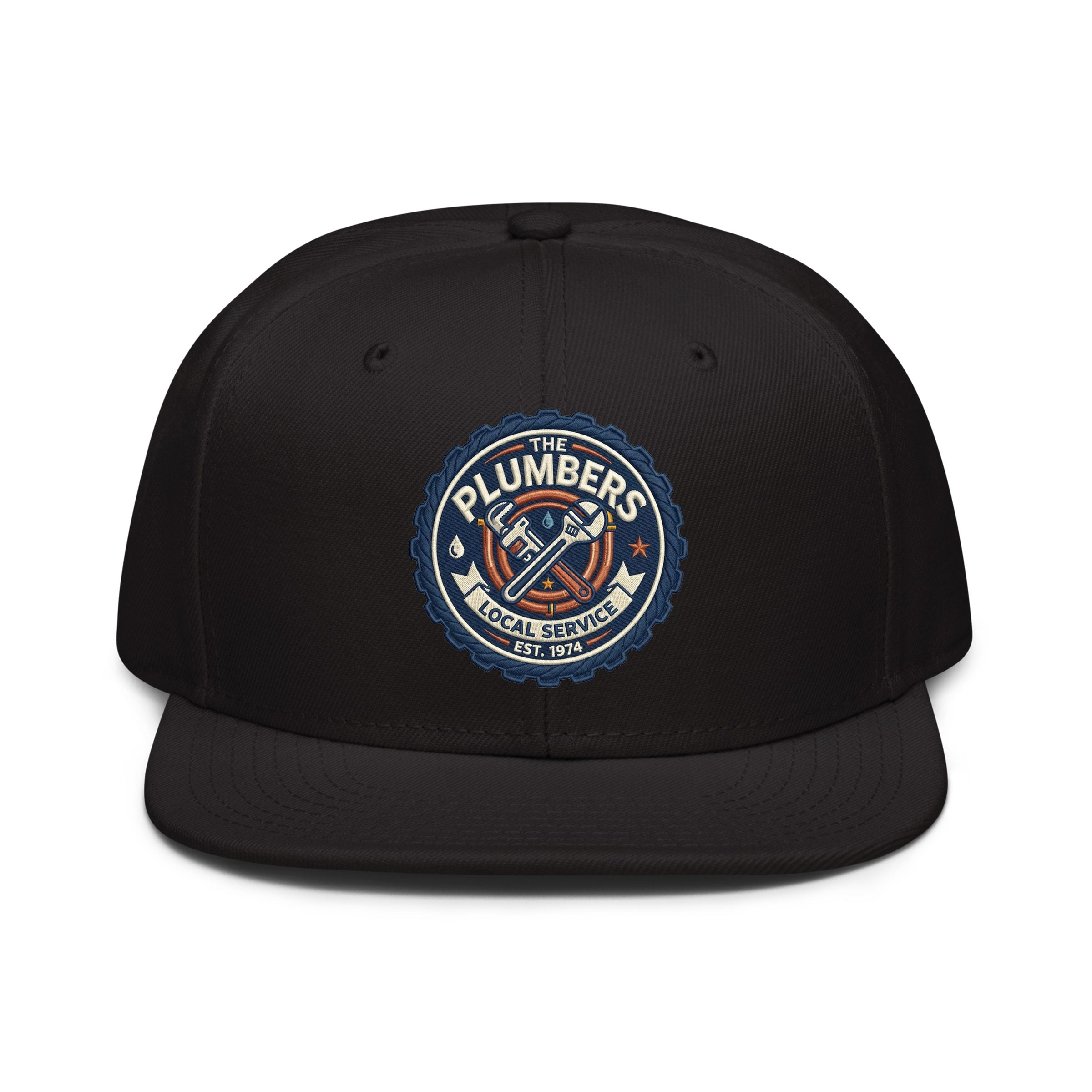 Plummer Embroidered Snapback Hat - Premium Classic Flat Brim Cap