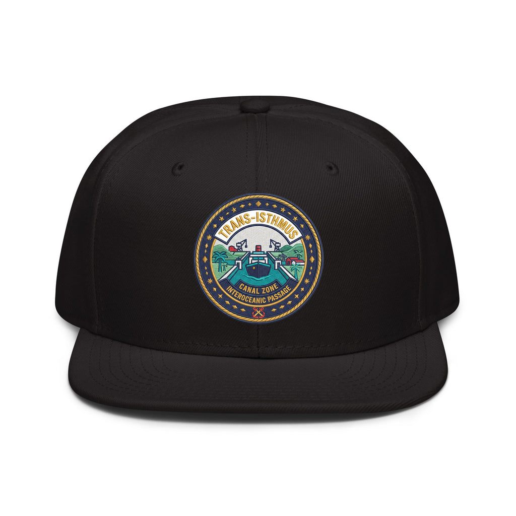 Panama Canal Map Embroidered Snapback Hat
