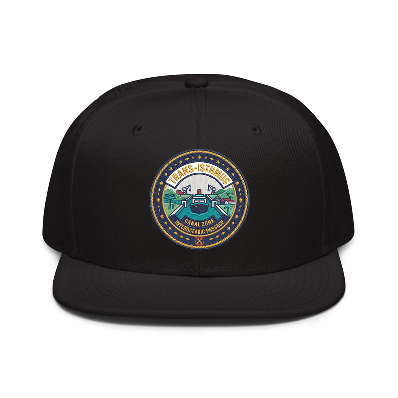 Panama Canal Map Embroidered Snapback Hat