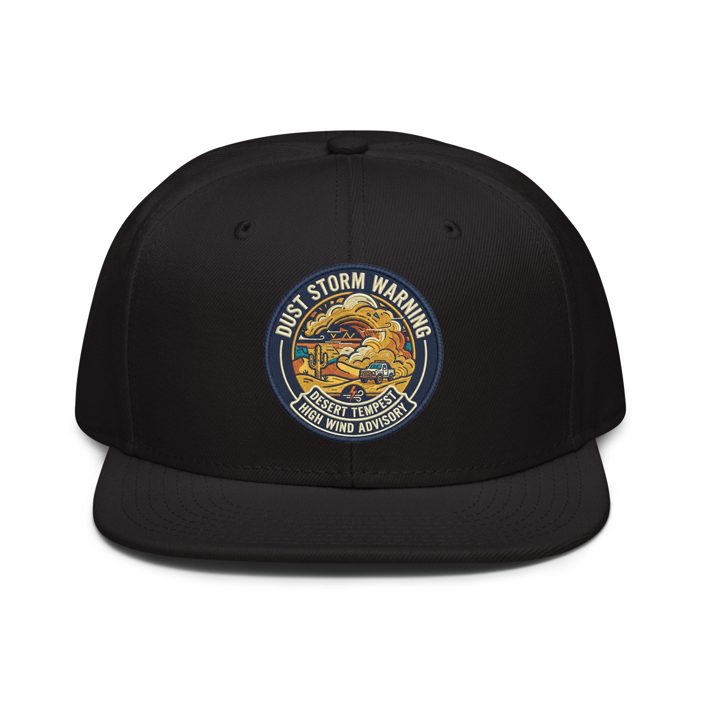 Dust Storm Warning Embroidered Snapback Hat