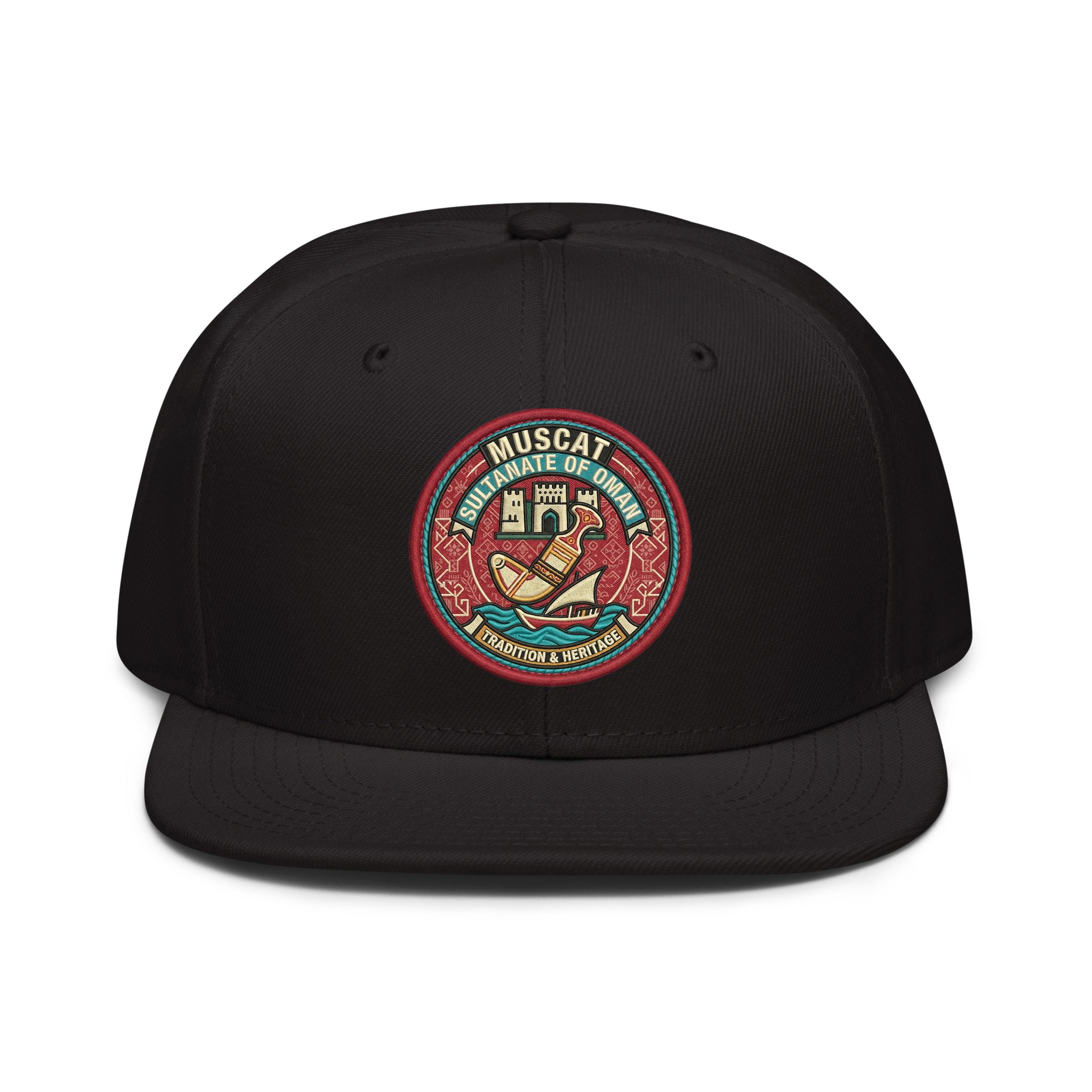 Oman Map Silhouette Custom Embroidered Snapback Hat