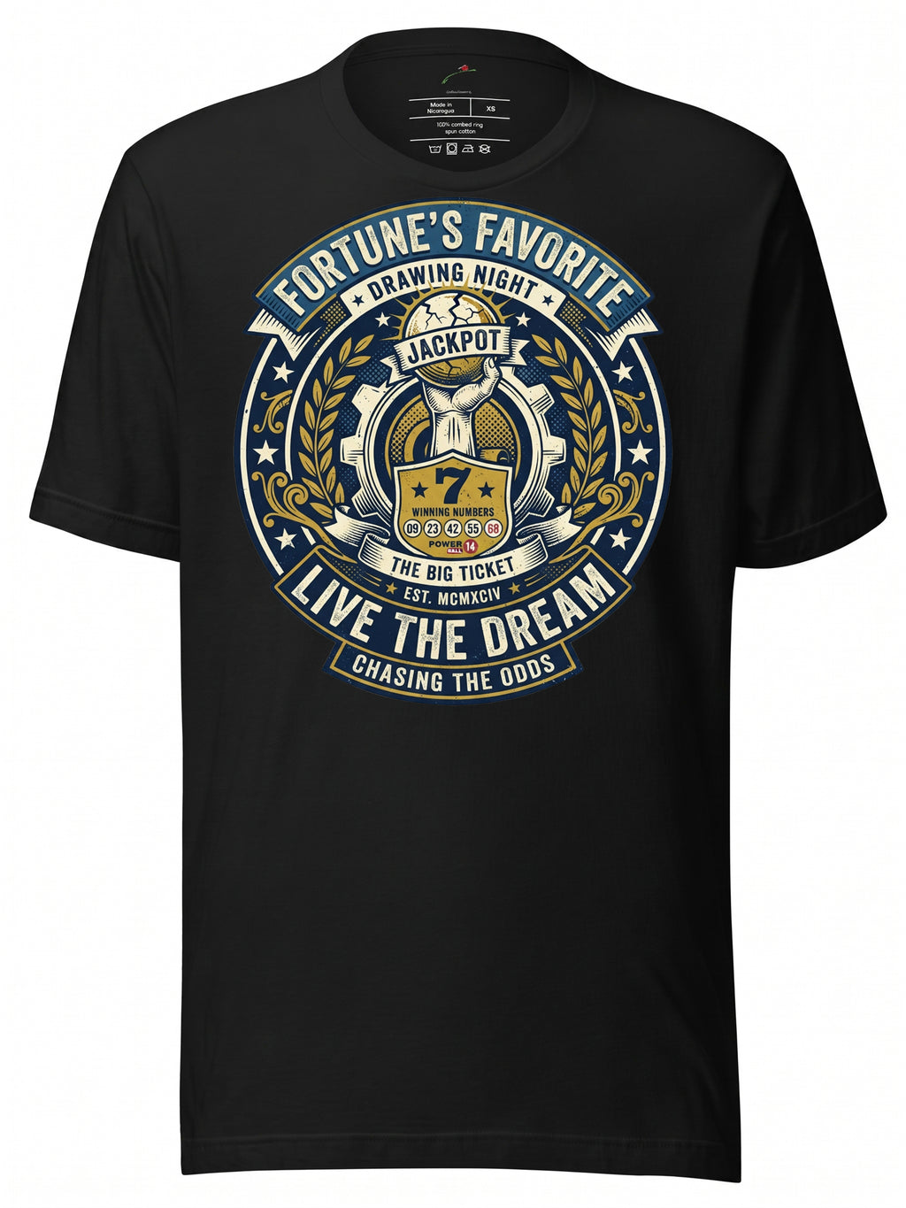 Jackpot Numbers Graphic Unisex Cotton T-Shirt