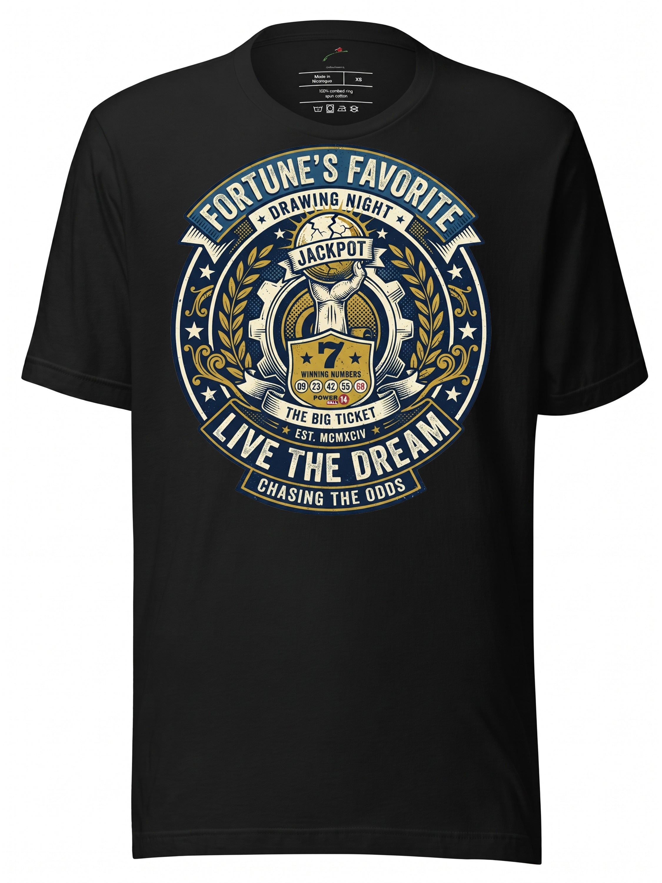 Jackpot Numbers Graphic Unisex Cotton T-Shirt