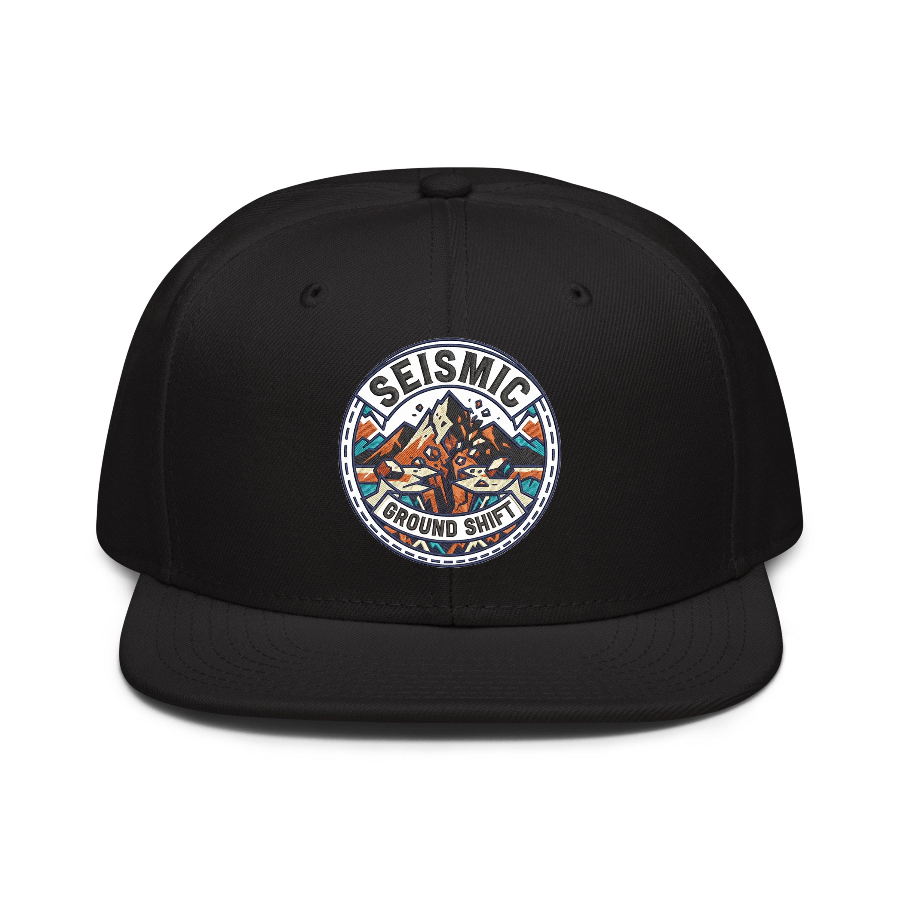 Earthquake Motion Embroidered Snapback Hat - Bold Urban Streetwear Cap