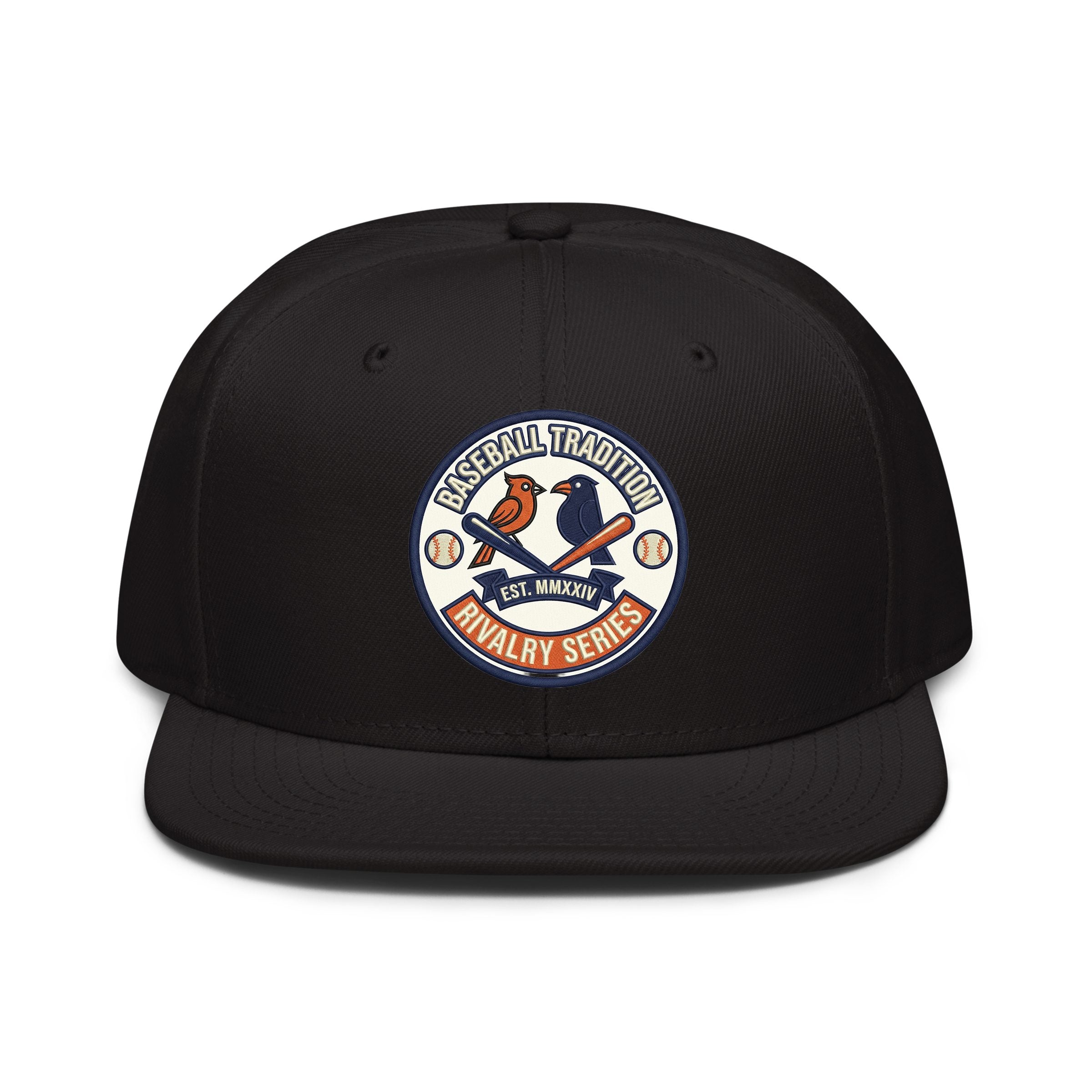Yankees vs Orioles Embroidered Snapback Hat - Rivalry Collection Flat Brim Cap