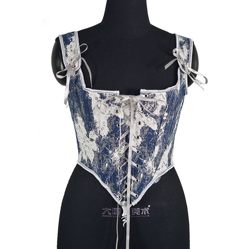 Floral Denim Corset Corset for Stylish Look