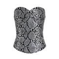 Snake Print Top with Corset Design