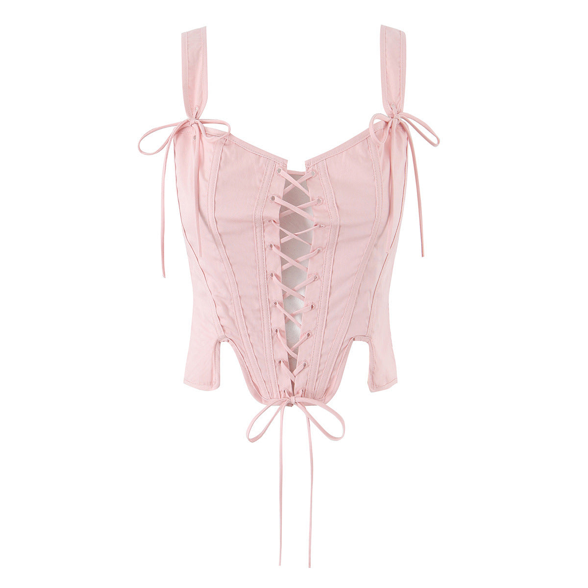 Floral Lace-Up Crop Top for Summer Style