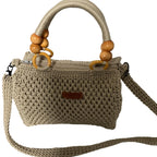 Handmade Beige Crochet Shoulder Bag